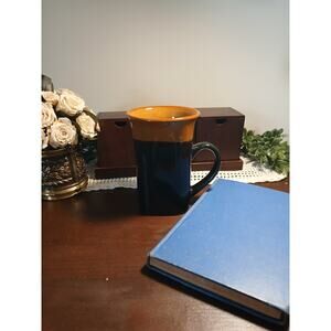 Royal Norfolk Two-Tone Square Coffee Mug - Black & Caramel Brown